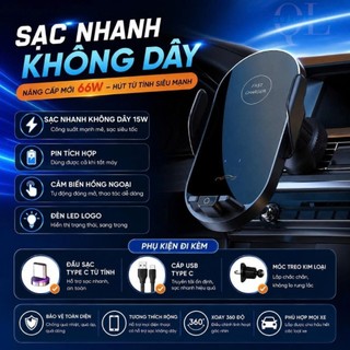 Giá đỡ điện thoại ô tô kiêm sạc nhanh không dây, nâng tầm trải nhiệm lái xe, giá đỡ sang trọng cao cấp