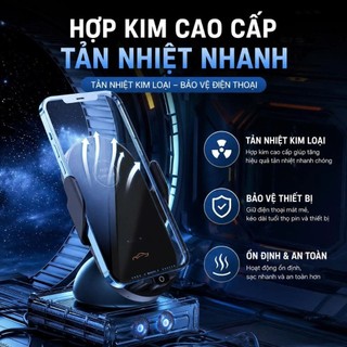 Giá đỡ điện thoại ô tô kiêm sạc nhanh không dây, nâng tầm trải nhiệm lái xe, giá đỡ sang trọng cao cấp