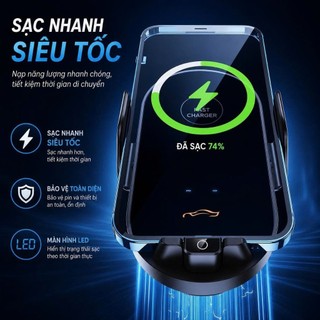 Giá đỡ điện thoại ô tô kiêm sạc nhanh không dây, nâng tầm trải nhiệm lái xe, giá đỡ sang trọng cao cấp