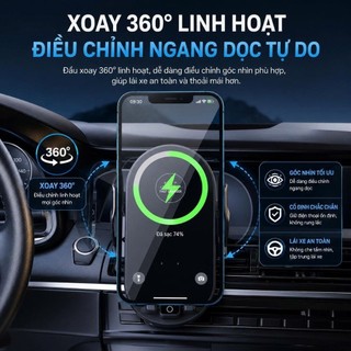 Giá đỡ điện thoại ô tô kiêm sạc nhanh không dây, nâng tầm trải nhiệm lái xe, giá đỡ sang trọng cao cấp
