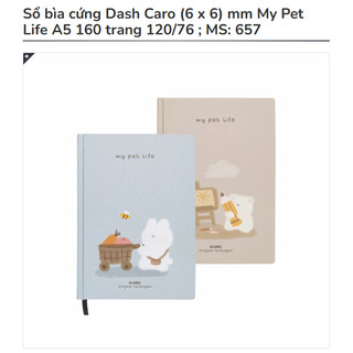 KLONG - Sổ A5 Bìa Cứng Dash Caro (6 x 6) mm 160 Trang 120/76 Chủ Đề My Pet Life và Plantasy ; MS: 657 ♥ MS: 650 Pastel