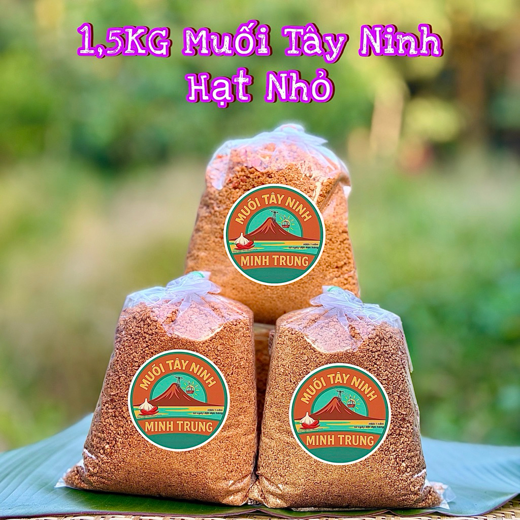 (1,5KG HẠT NHỎ) Muối Tây Ninh HẠT NHỎ Tỏi Ớt - Muối Tây Ninh Minh Trung