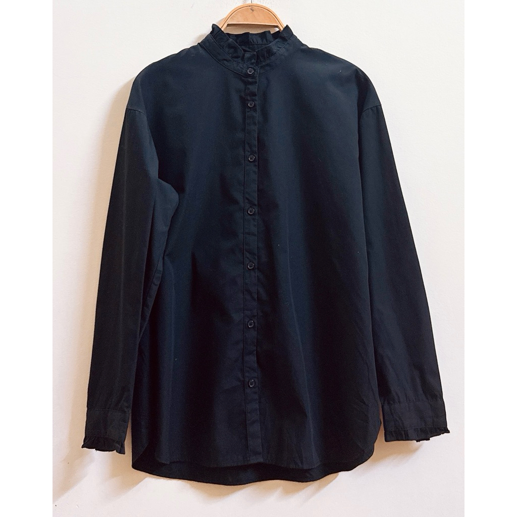 Áo sơ mi đen dài tay nữ của Nhật - 2 hand (Size L)