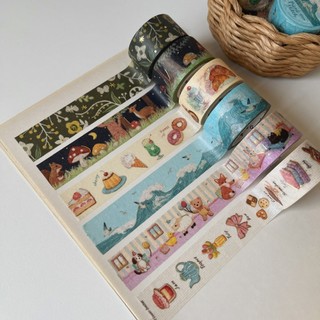 Washi tape BGM tranh thêu ép nhũ Pieni Stitch