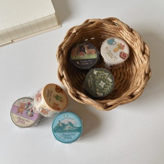 Washi tape BGM tranh thêu ép nhũ Pieni Stitch