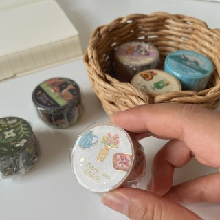 Washi tape BGM tranh thêu ép nhũ Pieni Stitch