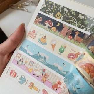 Washi tape BGM tranh thêu ép nhũ Pieni Stitch