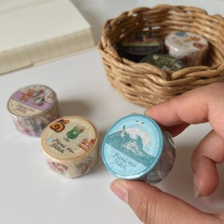 Washi tape BGM tranh thêu ép nhũ Pieni Stitch