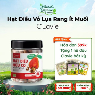 Hạt điều hữu cơ vỏ lụa rang ít muối C'LaVie 200g - Natural Market