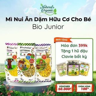 Mì Nui Ăn Dặm Hữu Cơ Cho Bé Bio Junior 200g – Dễ Ăn, Hình Dáng Ngộ Nghĩnh – Natural Market