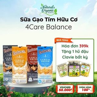 Sữa Gạo Tím Hữu Cơ 4Care Balance 180ml Chống Oxy Hóa, Dễ Tiêu Hóa - Natural Market
