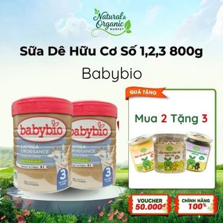 Sữa dê hữu cơ Babybio số 1,số 2, số 3 dòng Optima Pháp lợi khuẩn 800g (0 - 36 tháng) - Natural Market