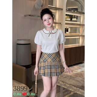 Áo Thun Cổ Sen Nơ BRR Kèm Chân Váy