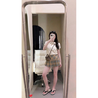 Áo Thun Cổ Sen Nơ BRR Kèm Chân Váy