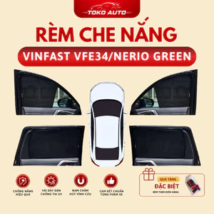 Rèm che nắng xe Vinfast VFE34/Nerio Green đời 2022-nay - Bộ 4 tấm 4 cửa chắn nắng vừa khít form xe, nam châm hút mạnh