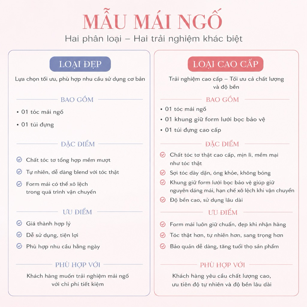 [Top Bán Chạy] Tóc Giả Mái Ngố Nữ Cao Cấp Đủ Màu Tự Nhiên Như Tóc Thật Dễ Đeo Dễ Tạo Kiểu
