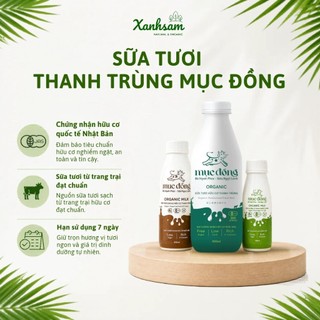 [HỎA TỐC] Sữa Tươi Thanh Trùng Hữu Cơ Mục Đồng 180ml/ 450ml/ 900ml - Xanhsam Natural & Organic