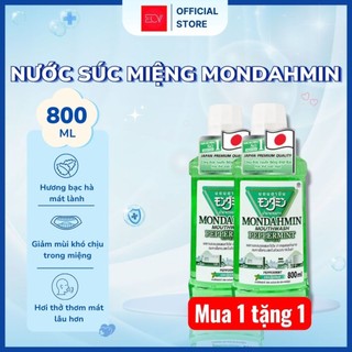 Mua 1 Tặng 1 Nước Súc Miệng Mondahmin Pepper Mint 800ml Nhật Bản