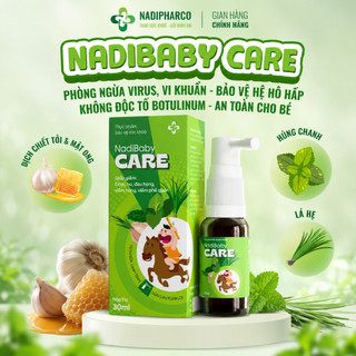 Siro Ho Cho Bé Nadibaby Care Dạng Xịt – Giảm Ho Khan, Ho Có Đờm, Viêm Họng – Chiết Xuất Tỏi, Mật Ong, Húng Chanh
