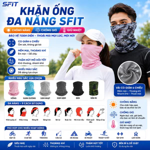 Khăn chống gió, chống bụi, giữ ấm cổ đa năng SFIT MULTI-SCARF, khăn chống tia UV, chống nắng hiệu quả