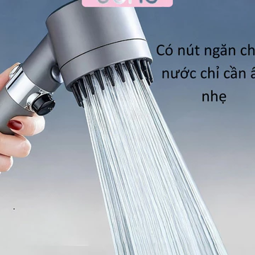 Bộ Vòi Sen Tăng Áp Massage 3 Chế Độ - Vòi Hoa Sen Tắm Nóng Lạnh Có Lõi Lọc Kháng Khuẩn Cao Cấp Trt