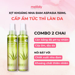 Combo 2 Xịt khoáng Nha Đam Cấp Ẩm Aspasia Hàn Quốc 150ml, Cân Bằng pH, Làm Dịu Da Kích Ứng, Dùng Hàng Ngày, Makeup