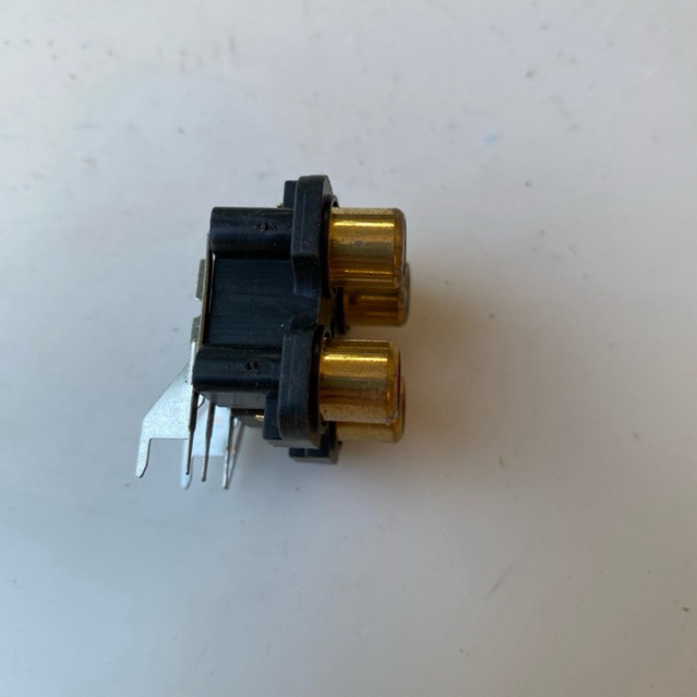 Jack RCA, AV4 cổng ngang - Đế cắm hoa sen (RCA) 6 chân mạ đồng cao cấp dùng cho Amply, Loa, Thiết bị âm thanh
