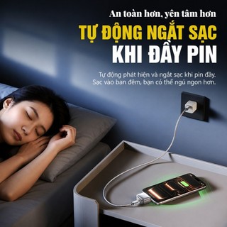 Bộ Tự Ngắt Sạc Type-C Thông Minh 140W, Tự Động Ngắt Khi Đầy Pin, Chống Sạc Qua Đêm Bảo Vệ Pin