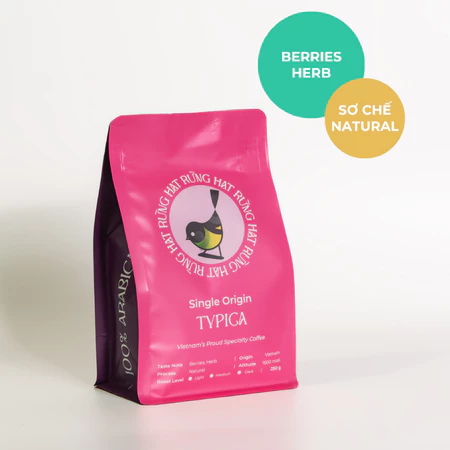Cà phê đặc sản rang mộc Arabica 100% TYPICA rang vừa (espresso, phin) THE MARRIED BEANS (Gói 250G)