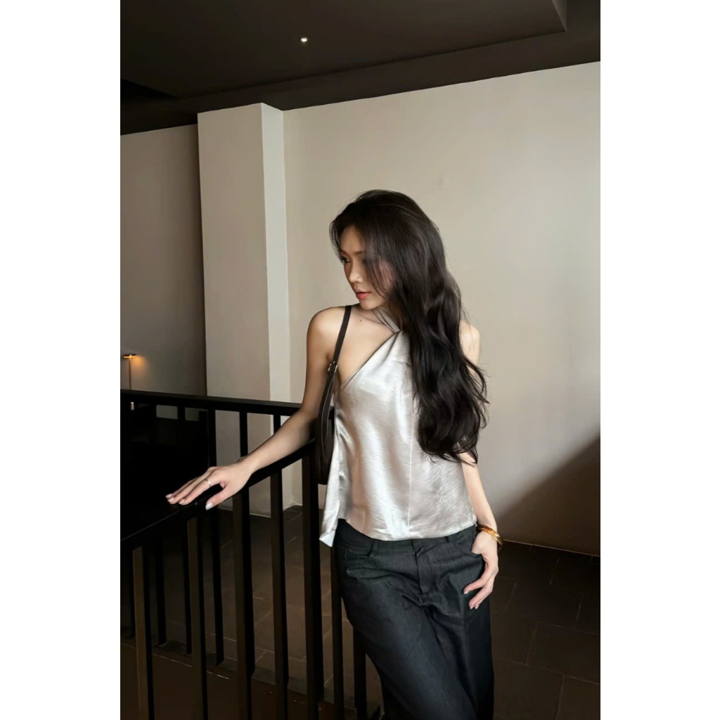 Áo Lụa Cổ Yếm Hở Lưng Cột Dây Thắt Nơ Lưng LANI TOP Form Suông Nhẹ SAN Clothings - P01