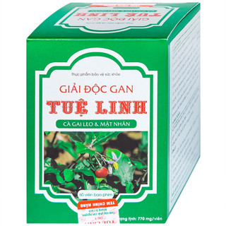 Giải Độc Gan Tuệ Linh Hỗ trợ giải độc gan, hạ men gan, hỗ trợ viêm gan virus, xơ gan - Hộp 60 viên