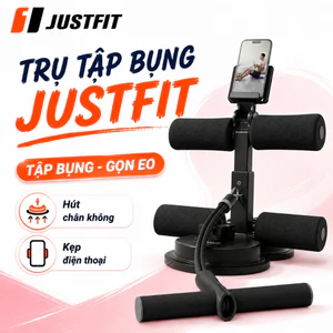 Dụng Cụ Tập Cơ Bụng Nâng Cấp Tại Nhà Đế Hút Chân Không Trụ Chữ T Kèm Dây Kéo Đàn Hồi 4 Ống JUSTFIT