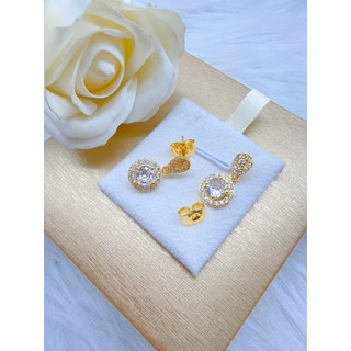 mẫu hoa tai titan còn đang lủng, trang sức mạ vàng 18 K hàng cao cấp.