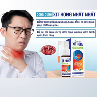 Xịt Họng Nhất Nhất - Giúp Giảm Ho, Giảm Đau Rát, Ngứa Họng - Chai 20 ml