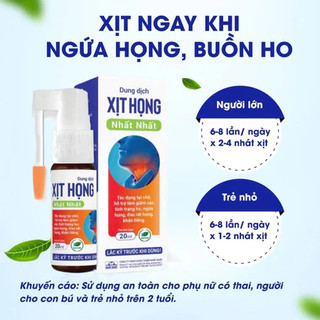 Xịt Họng Nhất Nhất - Giúp Giảm Ho, Giảm Đau Rát, Ngứa Họng - Chai 20 ml