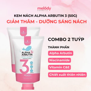 COMBO 2 Kem Dưỡng Trắng Nách Alpha Arbutin 3 Plus Organic 50g Thái, Vitamin B3, C, E hỗ trợ làm sáng và đều màu da