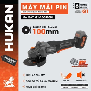 Thân Máy Mài Góc HUKAN 21V G1-AG5900BL | Không Chổi Than | Đĩa 100mm | Tốc Độ 7800RPM|Cắt Sắt, Mài Kim Loại,...