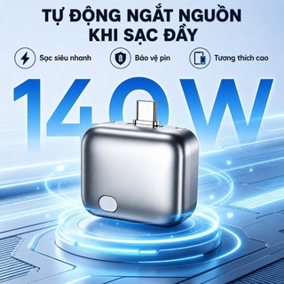 Bộ Tự Ngắt Sạc Type-C Thông Minh 140W, Tự Động Ngắt Khi Đầy Pin, Chống Sạc Qua Đêm Bảo Vệ Pin