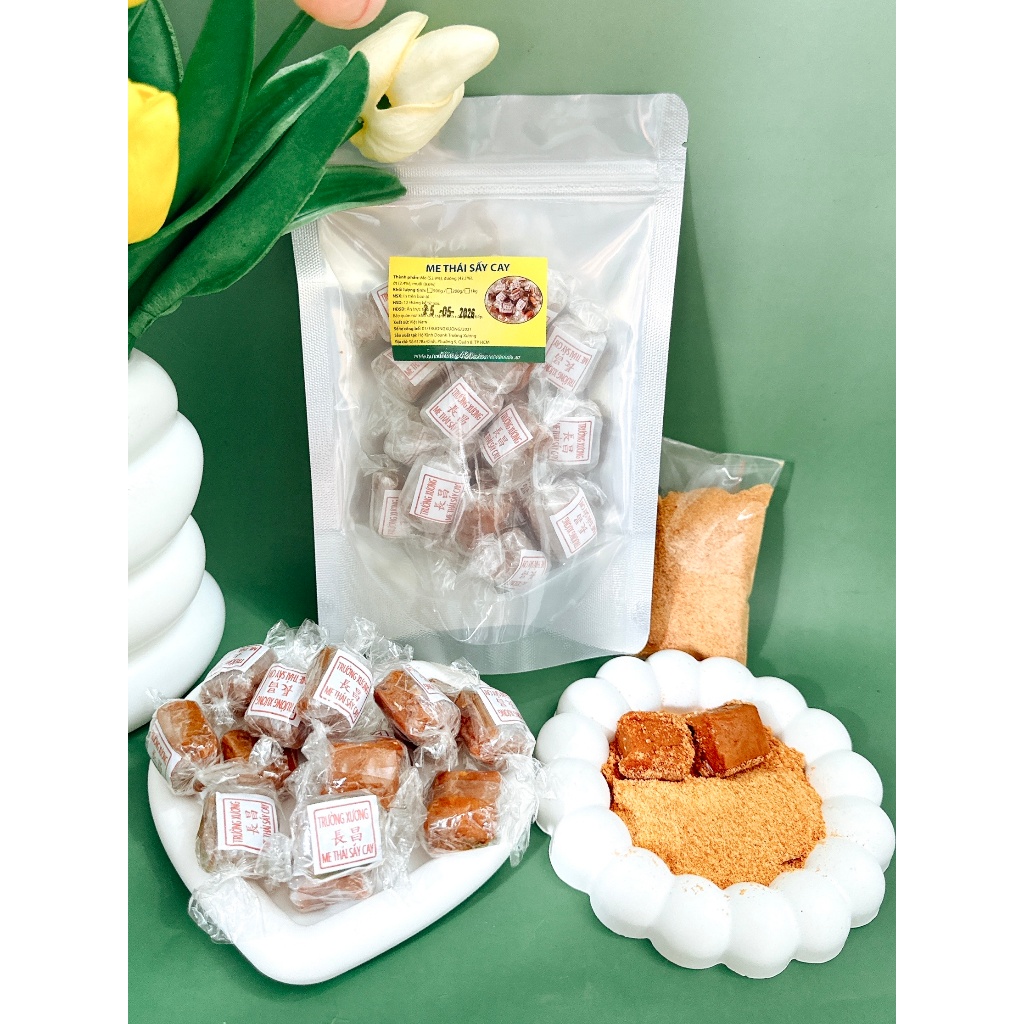 (Tặng Muối) Kẹo Me Sấy Cay Trường Xương_ chua cay_ Candy, Ăn Vặt-Snack