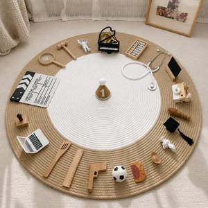 Thảm bốc thôi nôi, thảm tròn cho bé ngồi chơi, thảm decor