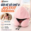 Gối kê cổ chữ U cao su non có mũ JUSTFIT - Chuẩn form dáng, giảm đau mỏi cổ cho văn phòng và du lịch