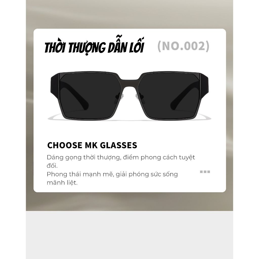 Kính râm nam INNI gọng vuông bản to kính mát thời trang streetwear chống tia UV400 - 8252