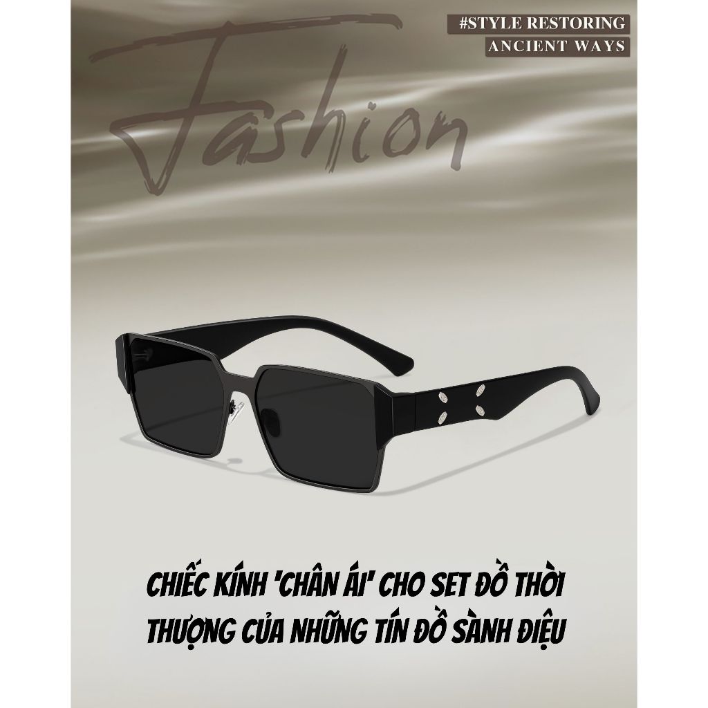 Kính râm nam INNI gọng vuông bản to kính mát thời trang streetwear chống tia UV400 - 8252