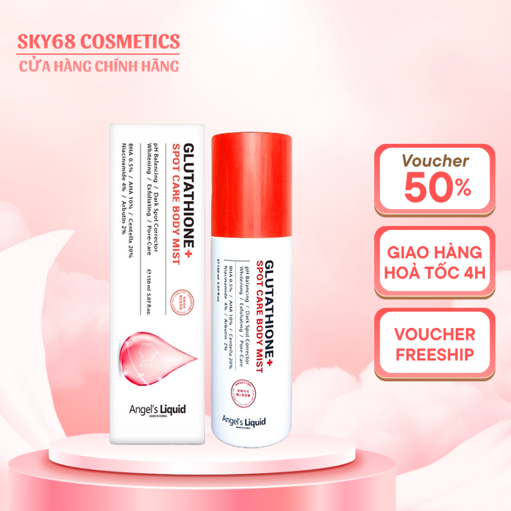 angels liquid glutathione centella calming body mist XT MN LNG ANGEL'S 150ML launched with the goal of providing a solution to clear acne Xt Gim Mn Lng Angel's