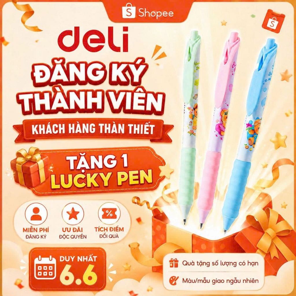 [TẶNG KHÁCH HÀNG THÂN THIẾT] Bút Gel Bút Bi Nước Butterbear x Deli Dễ Thương Trơn Tru Mực Đen Mực Đều Ngòi 0.5mm Đệm Tay