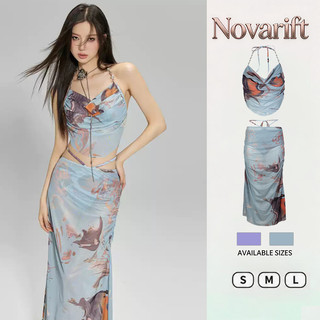 Nova-Bộ Bikini 3 Mảnh Nhuộm Tie-Dye, Đồ Bơi Nữ Gợi Cảm Váy Dài Thời Trang Đi Biển Kỳ Nghỉ Du Lịch Bộ Bikini