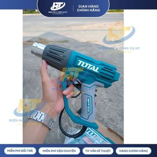 Máy khò nhiệt cầm tay TOTAL TB20078 2000W 50-550°C full phụ kiện Máy khò màng co, dán decal, dán film, máy thổi hơi nóng