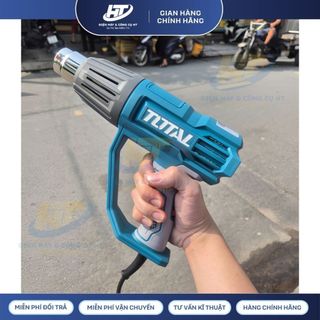 Máy khò nhiệt cầm tay TOTAL TB20078 2000W 50-550°C full phụ kiện Máy khò màng co, dán decal, dán film, máy thổi hơi nóng