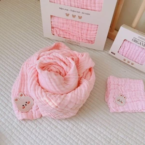 Khăn Tắm Nhăn Monona 6 Lớp Organic 100x110cm Cho Bé DouDou A02