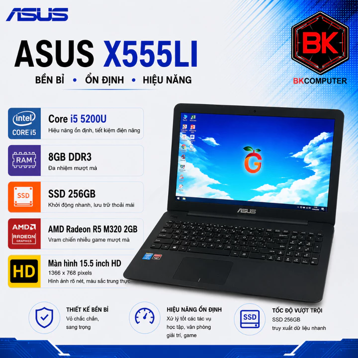 [Game] Laptop Asus X555LI X540UB core i5 5200U Ram 8GB đồ họa độc lập 2GB VRAM chiến được nhiều game và văn phòng